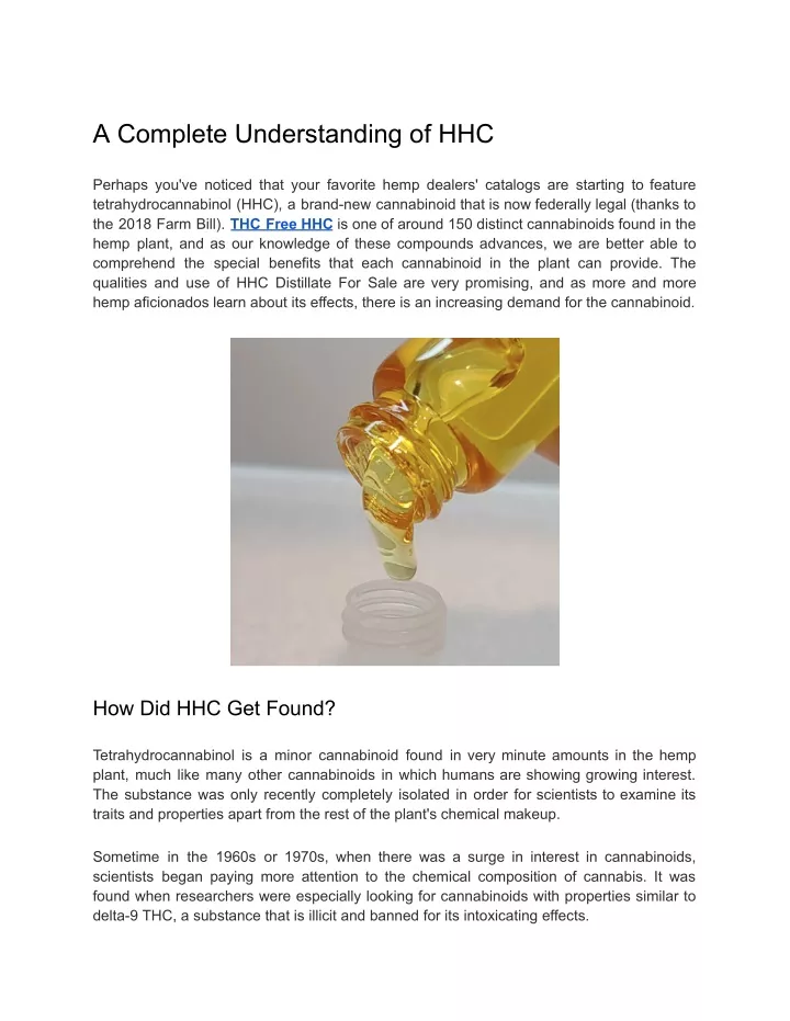 a complete understanding of hhc