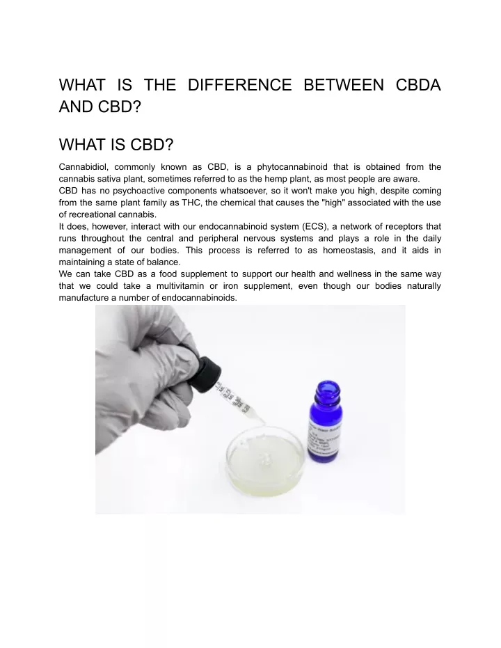what is the difference between cbda and cbd