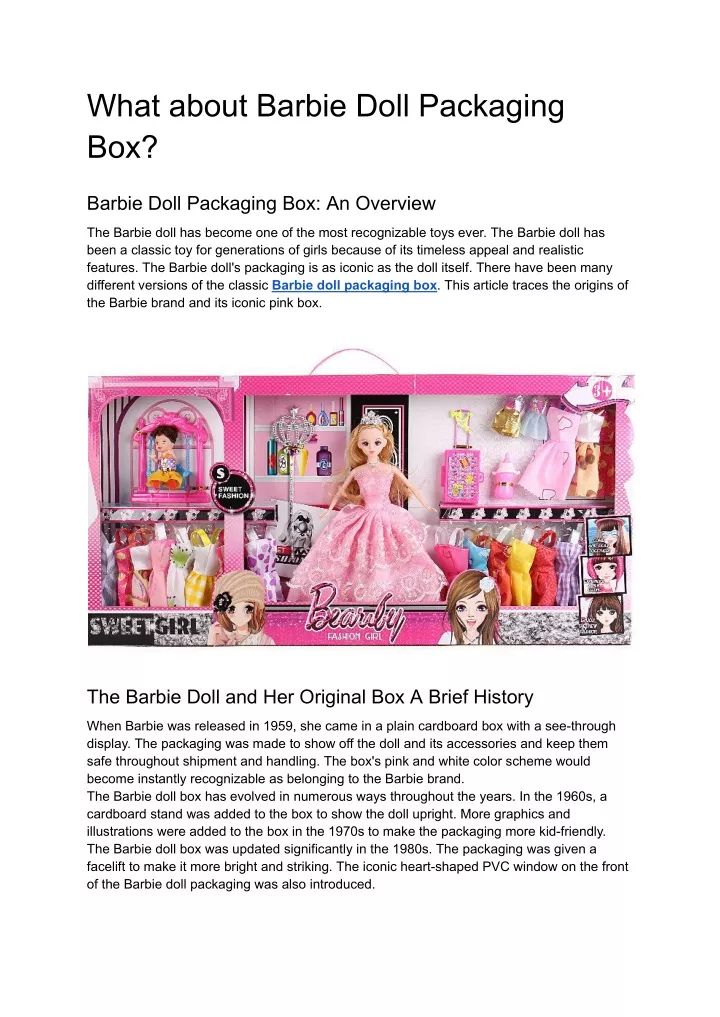 what about barbie doll packaging box