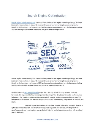 Search Engine Optimization