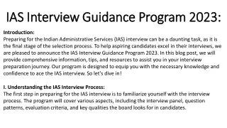 ias interview guidance program 2023 ias interview