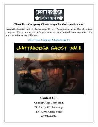 Ghost Tour Company Chattanooga Tn | Yourtourtime.com