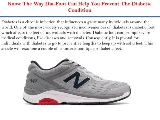 know the way dia foot can help you prevent