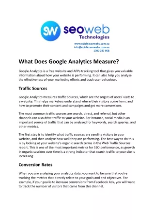 What Does Google Analytics Measure