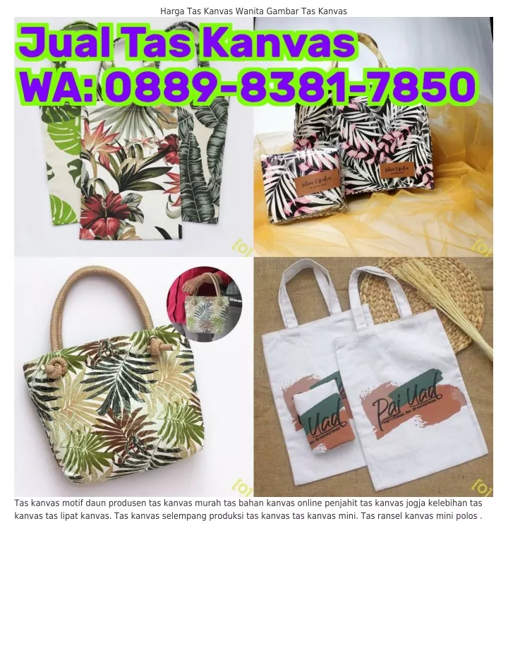 harga tas kanvas wanita gambar tas kanvas