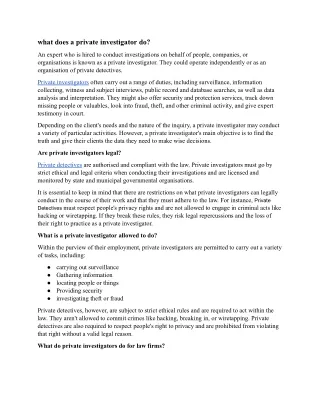 what does a private investigator do