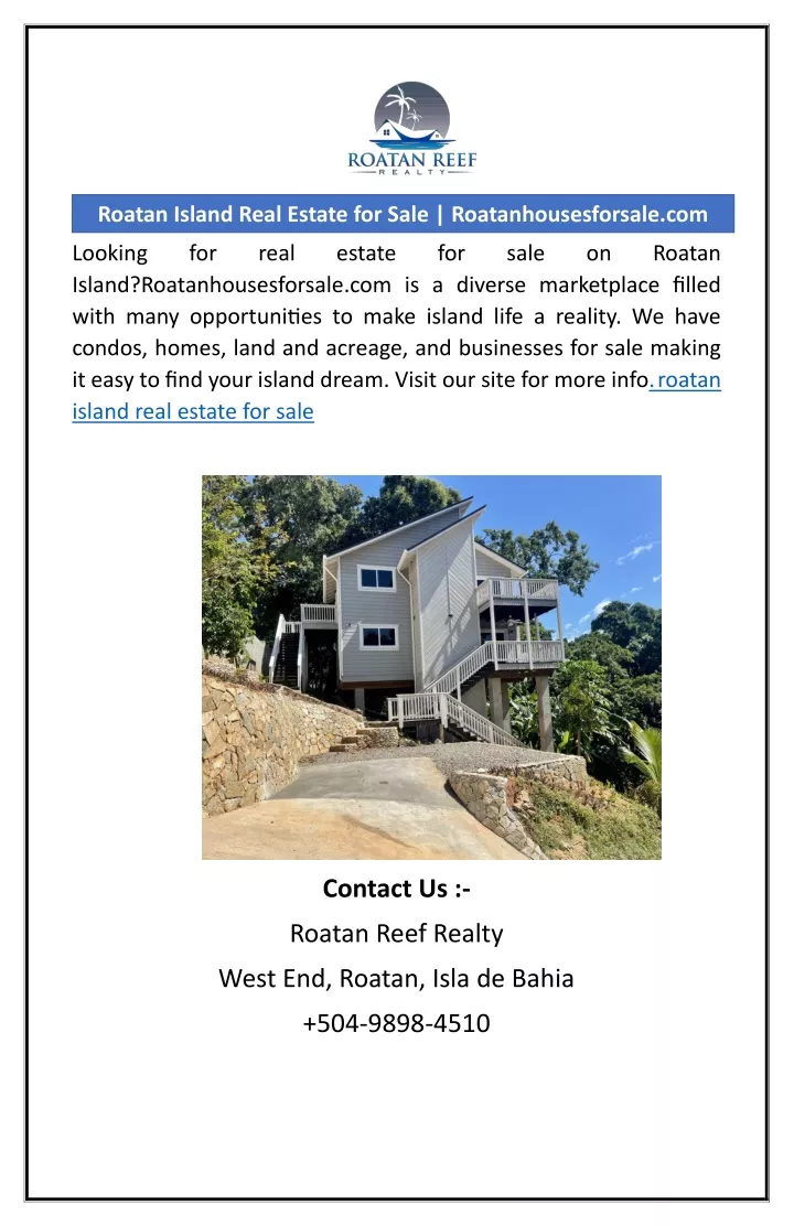 roatan island real estate for sale