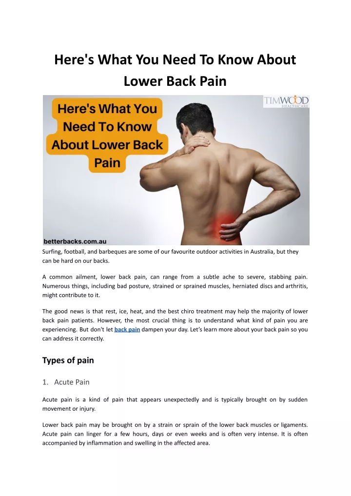 PPT - Here's What You Need To Know About Lower Back Pain PowerPoint ...