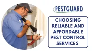 Choosing Reliable And Affordable Pest Control Services