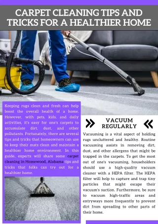 Carpet Cleaning Tips and Tricks for a Healthier Home