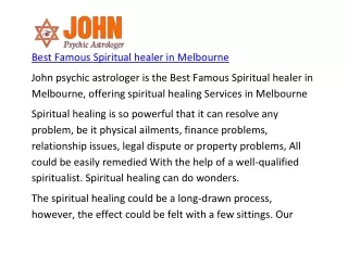Best Famous Spiritual healer in Melbourne