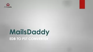 MailsDaddy EDB to PST Converter