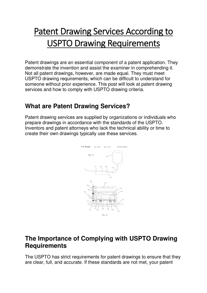 patent drawing services according to patent
