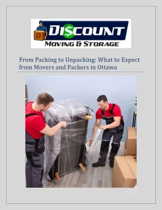 From Packing to Unpacking: What to Expect from Movers and Packers in Ottawa