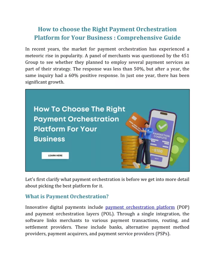 how to choose the right payment orchestration