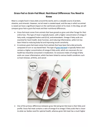 Grass Fed Vs Grain Fed Meat: Nutritional Differences You Need To Know
