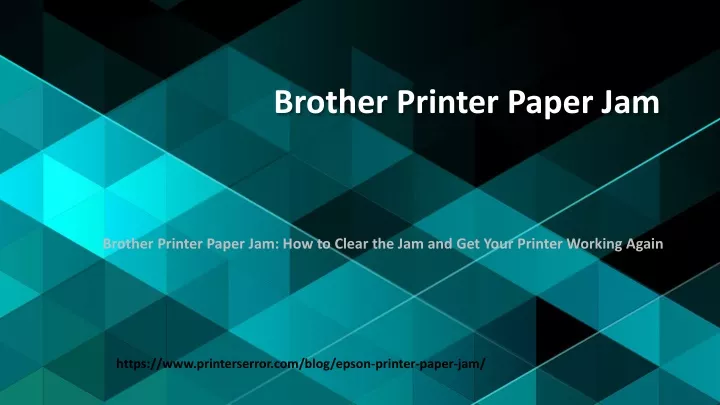 brother printer paper jam