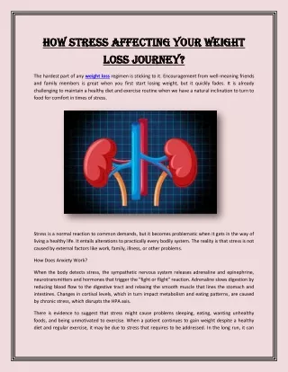 How Stress Affecting Your Weight Loss Journey?