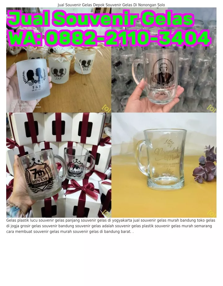 jual souvenir gelas depok souvenir gelas