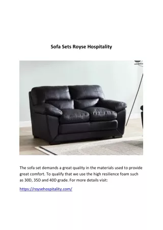 SOFA SETS  Royse Hospitality