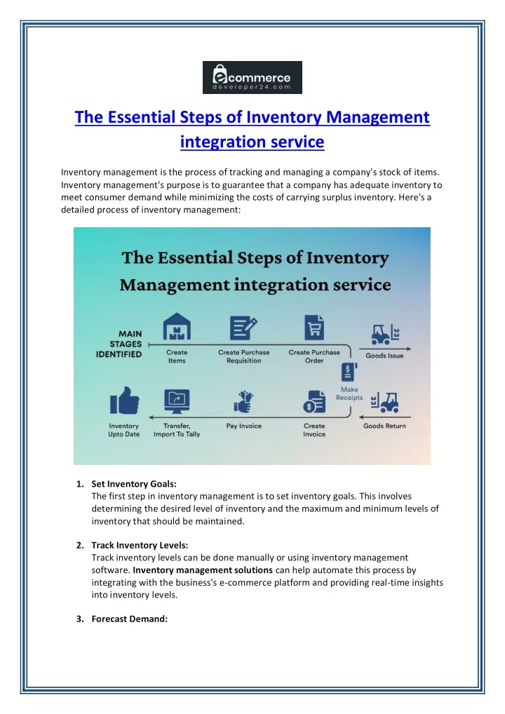 the essential steps of inventory management