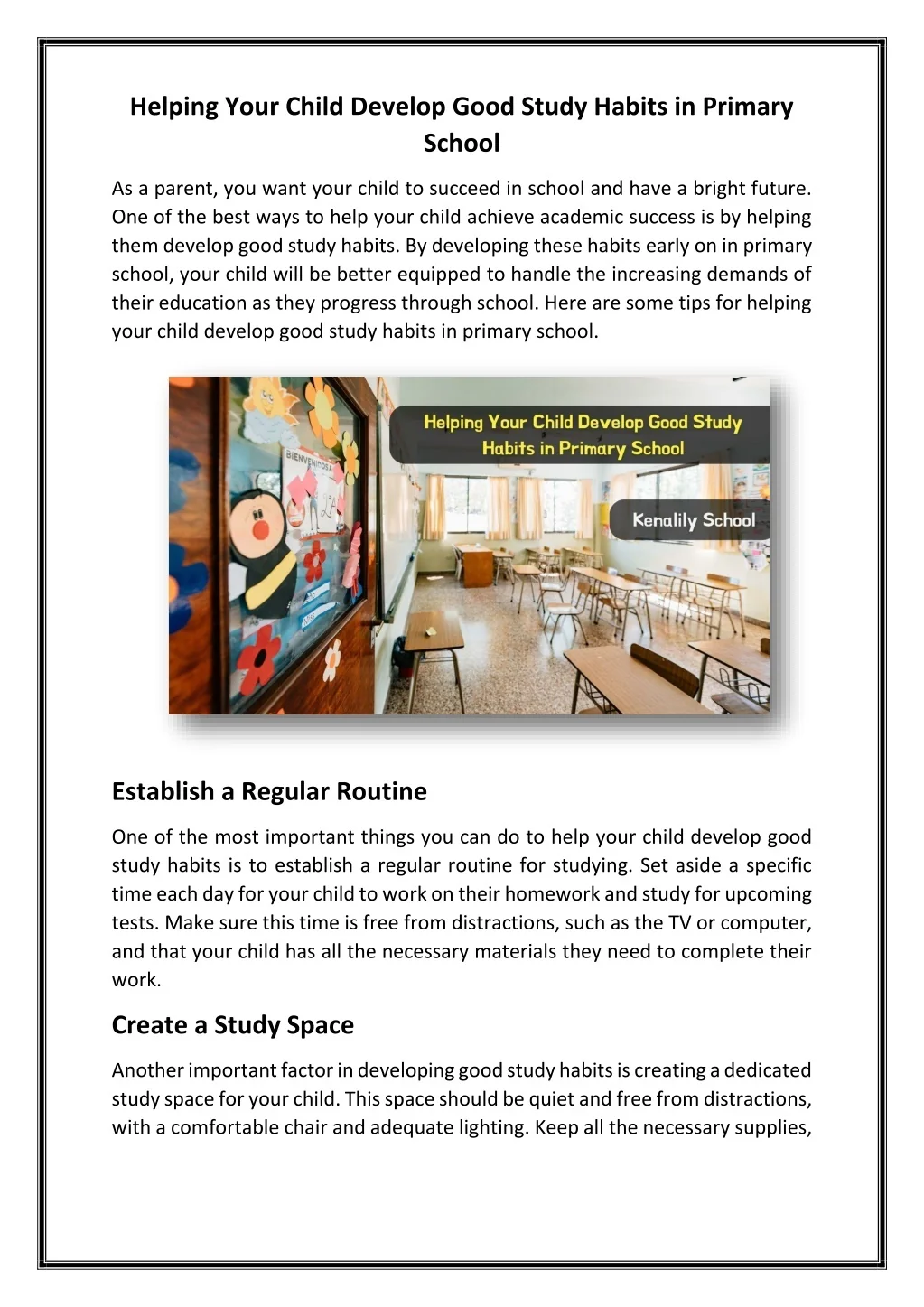 PPT - Helping Your Child Develop Good Study Habits in Primary School ...