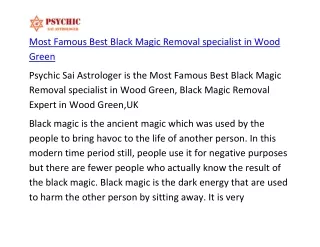 Most Famous Best Black Magic Removal specialist in Wood Green