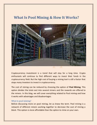 What Is Pool Mining & How It Works