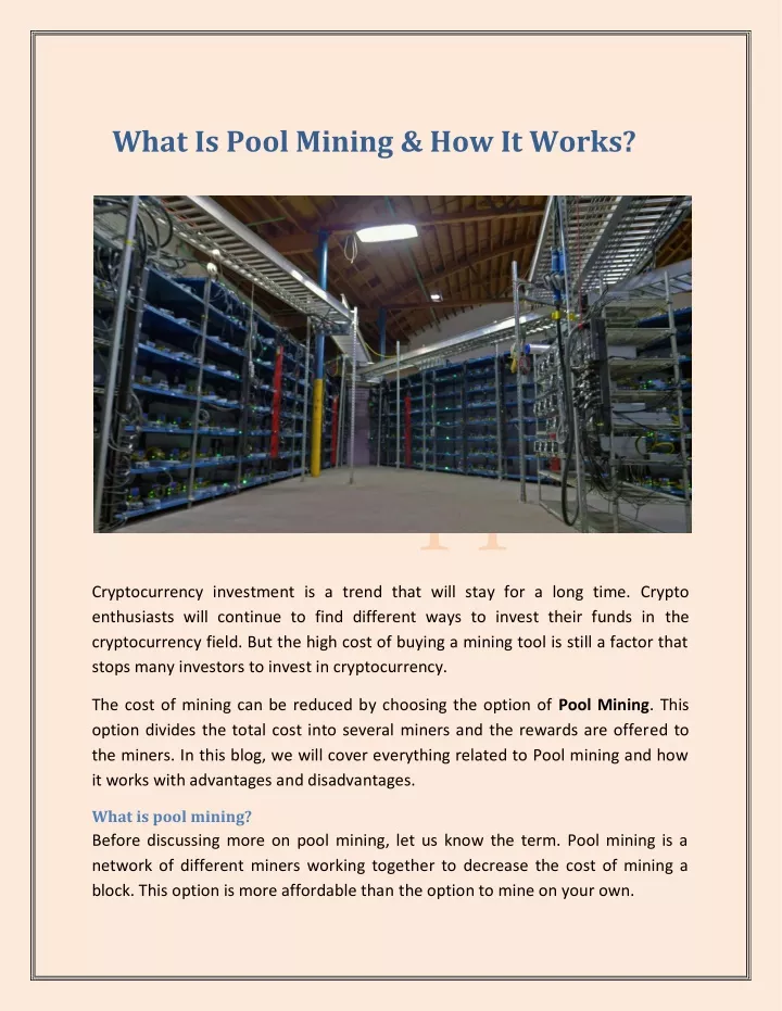 What Is A Mining Pool And How Does It Work