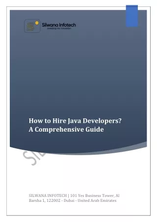 Silwana Infotech - How to Hire Java Developers A Comprehensive Guide