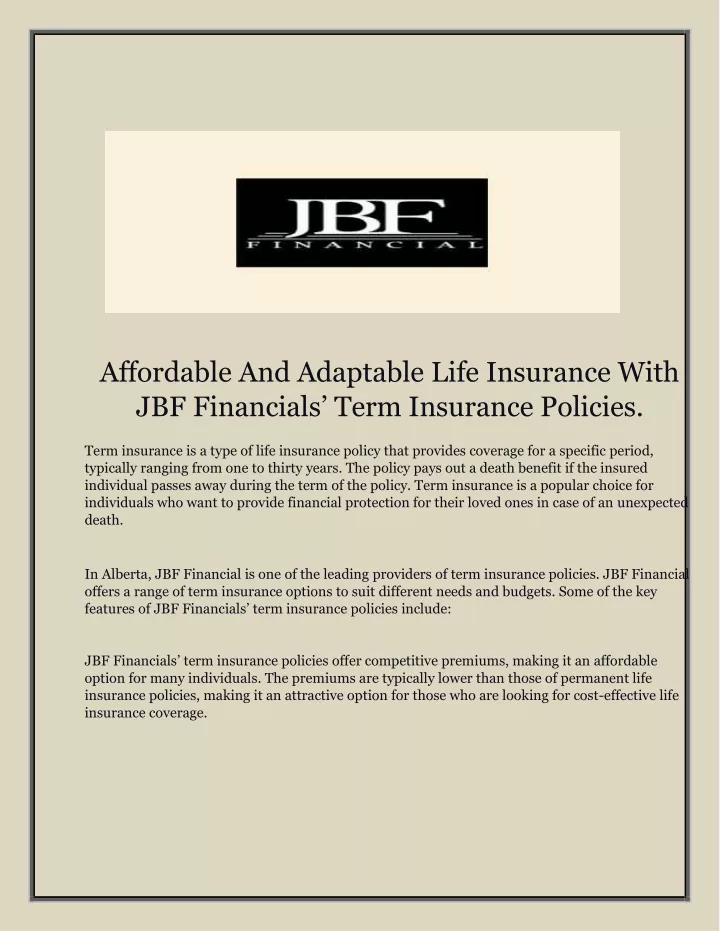 affordable and adaptable life insurance with