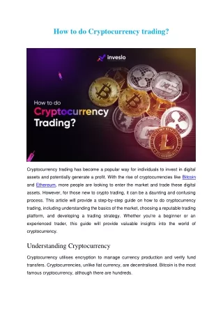 How to do cryptocurrency trading - Inveslo