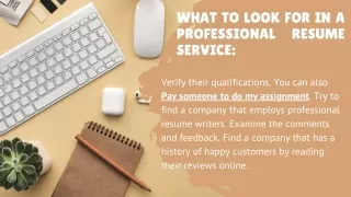 What to Look for in a Professional Resume Service