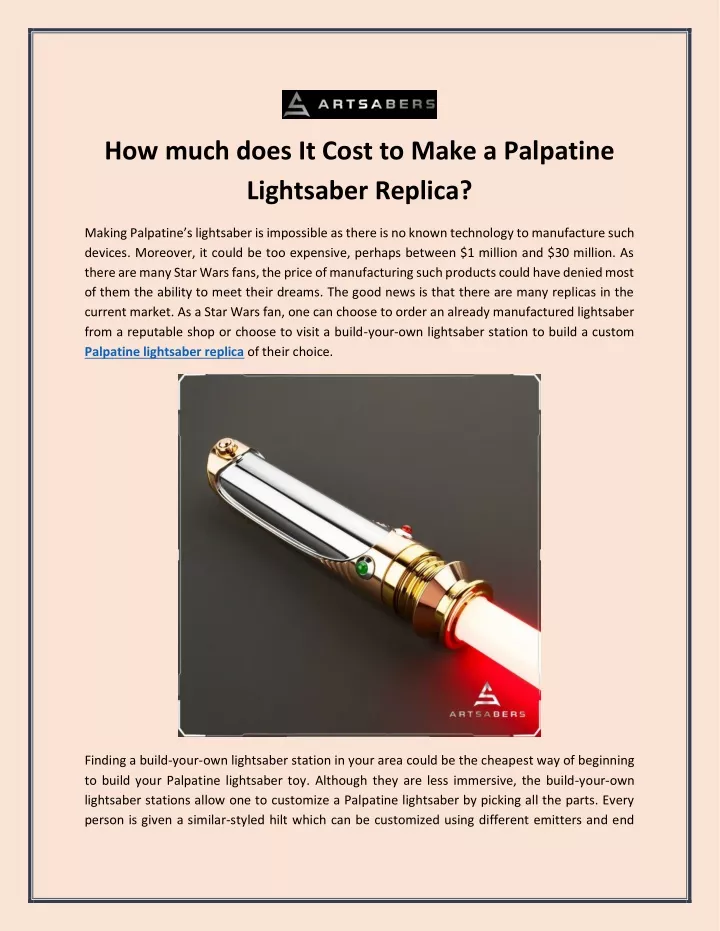 how much does it cost to make a palpatine