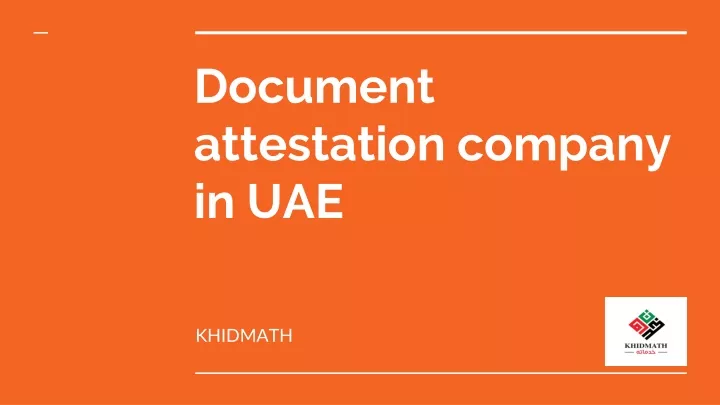 document attestation company in uae