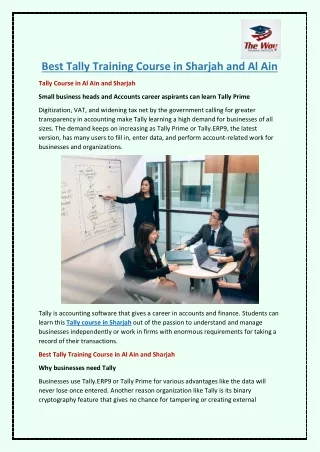 best tally training course in sharjah and al ain