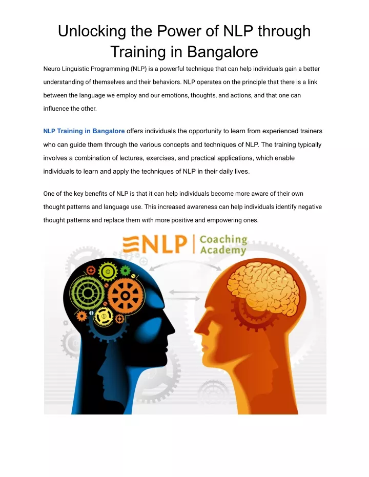 unlocking the power of nlp through training