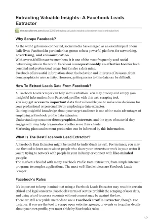 extracting valuable insights a facebook leads