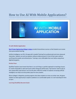 how to use ai with mobile applications
