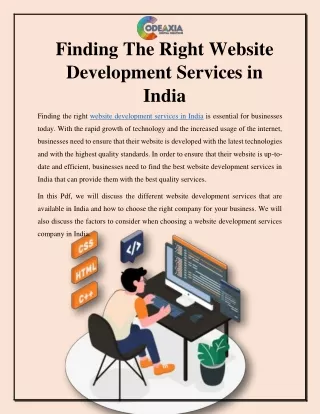 Finding The Right Website Development Services in India