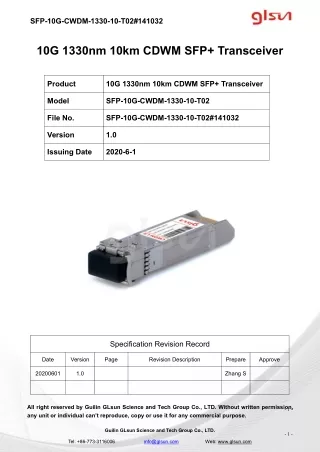 sfp 10g cwdm 1330 10 t02 141032