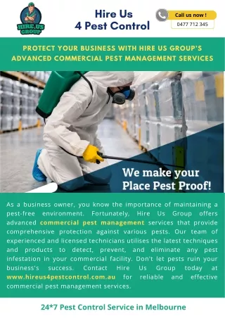 Protect Your Business With Hire Us Group’s Advanced Commercial Pest Management Services