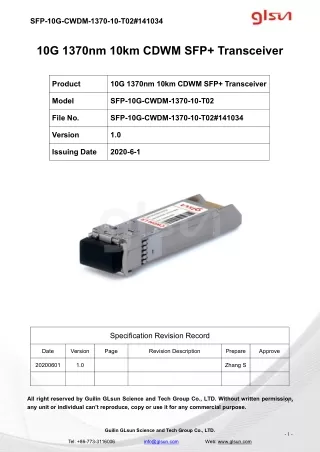 sfp 10g cwdm 1370 10 t02 141034