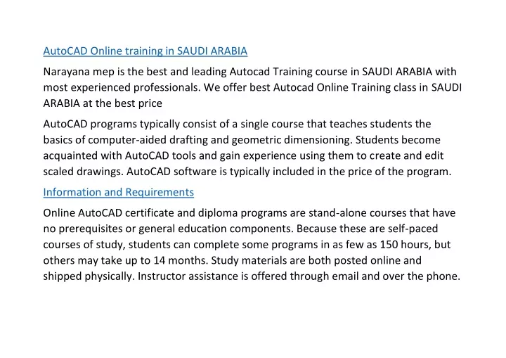 autocad online training in saudi arabia
