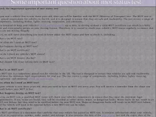 some important question about mot status test