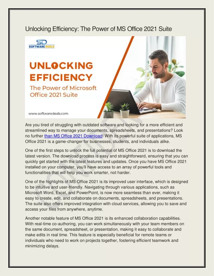 unlocking efficiency the power of ms office 2021