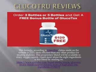 this formula according to glucotru claims made
