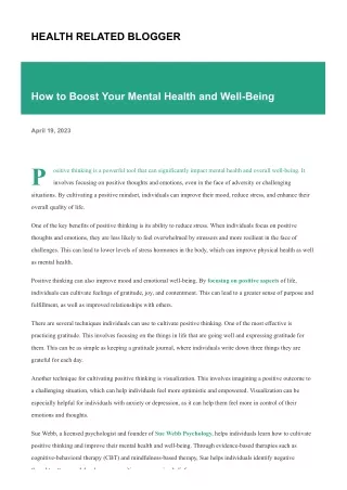 health related blogger