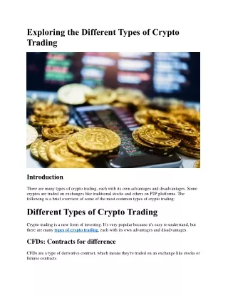 Exploring the Different Types of Crypto Trading