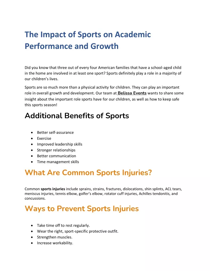 the impact of sports on academic performance